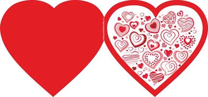 Валентинка шаблон для печати