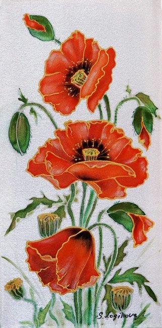 Эскиз для батика маки