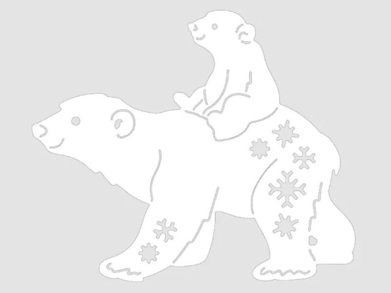 Украшения на окна медведь