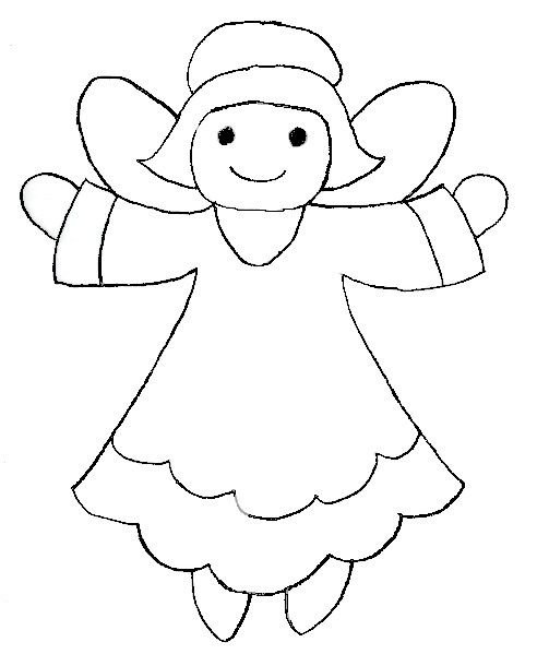 Трафарет Снегурочки для аппликации