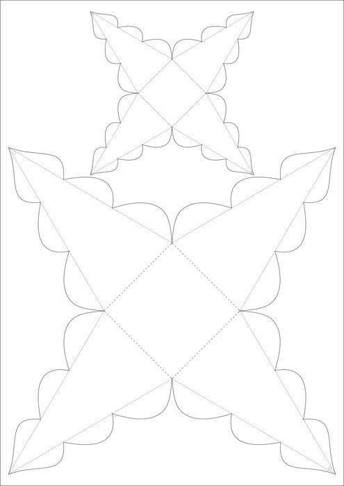 Трафарет коробочки елочки