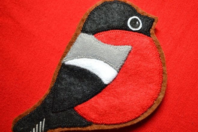 Птичка из фетра Снегирь