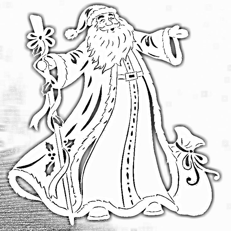 Вытынанка Новогодняя дед Мороз