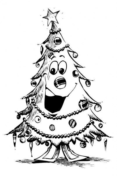 Елочка с глазами раскраска