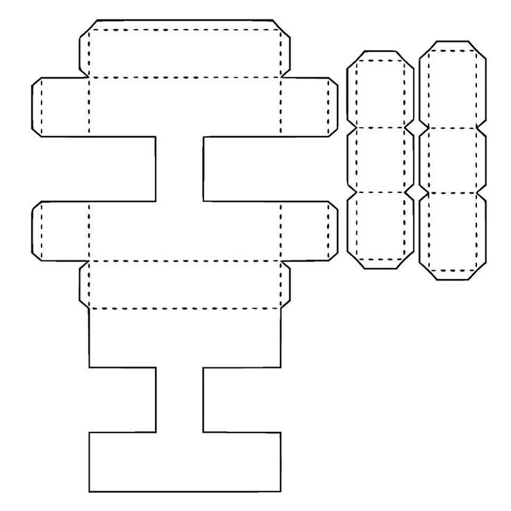 Объемная буква н развертка