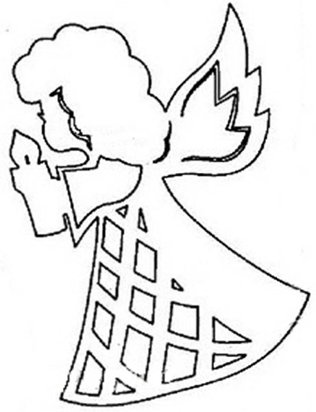 Новогодние трафареты на окна ангелы