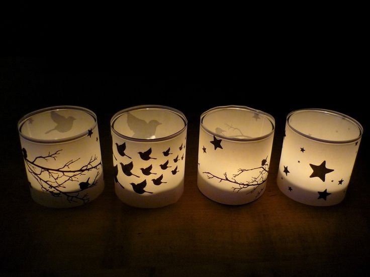 Трафарет для подсвечника в банке