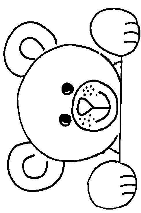 Мишка трафарет для аппликации