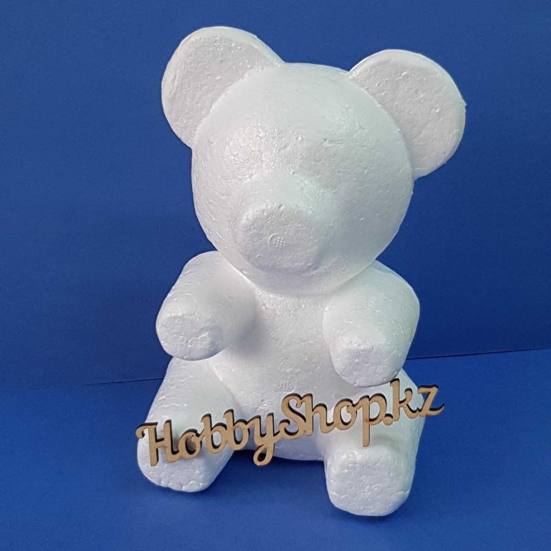 Медведь из бусин и пенопласта