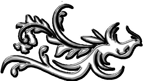 Серебряные вензеля на прозрачном фоне