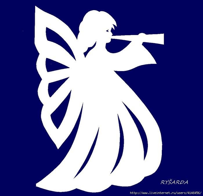 Ангел Рождественский вырезанка