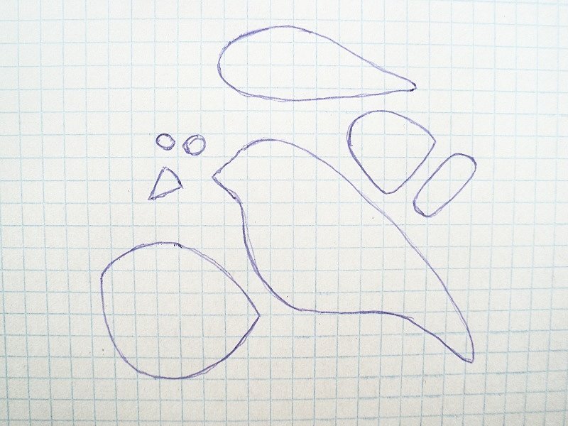 Птичка из фетра выкройка