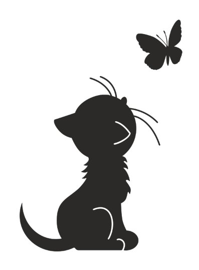 Силуэты кошек на стену