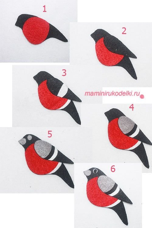 Аппликация Снегирь
