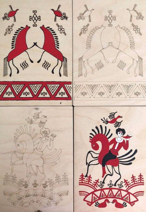 Мезенская роспись по дереву