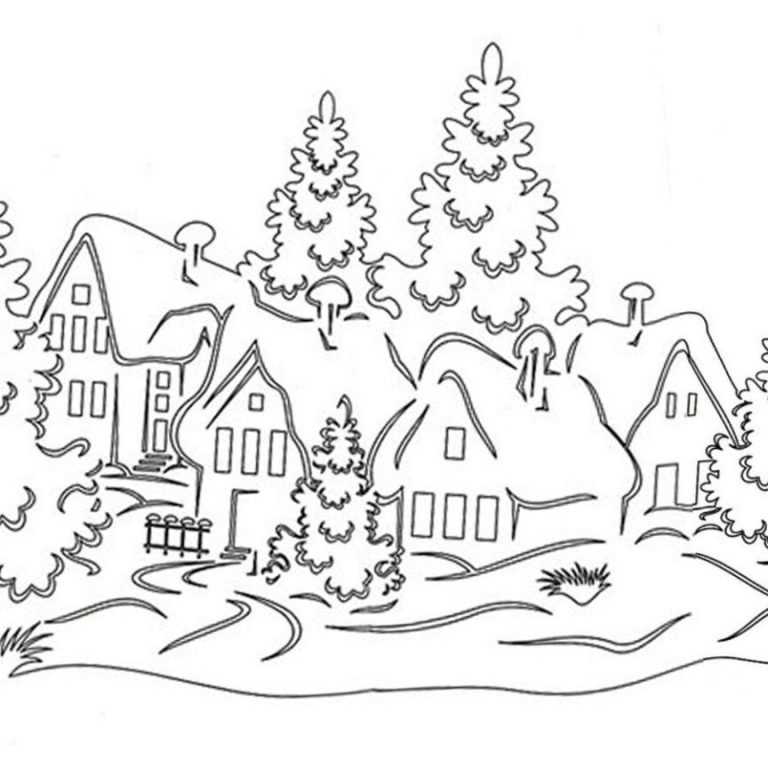 Вытынанки зимние дома