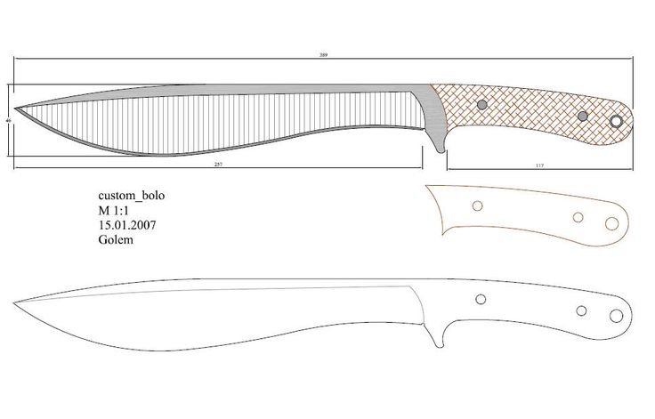 Нож кукри чертежи