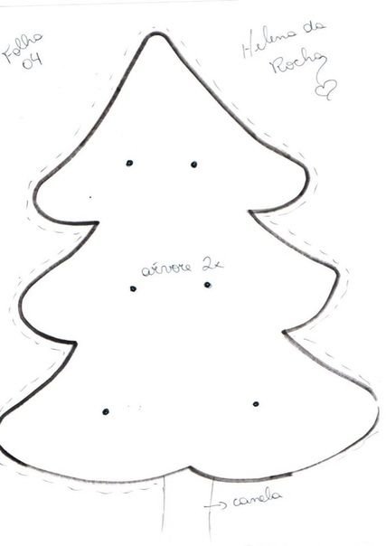 Выкройка елки из фетра на елку