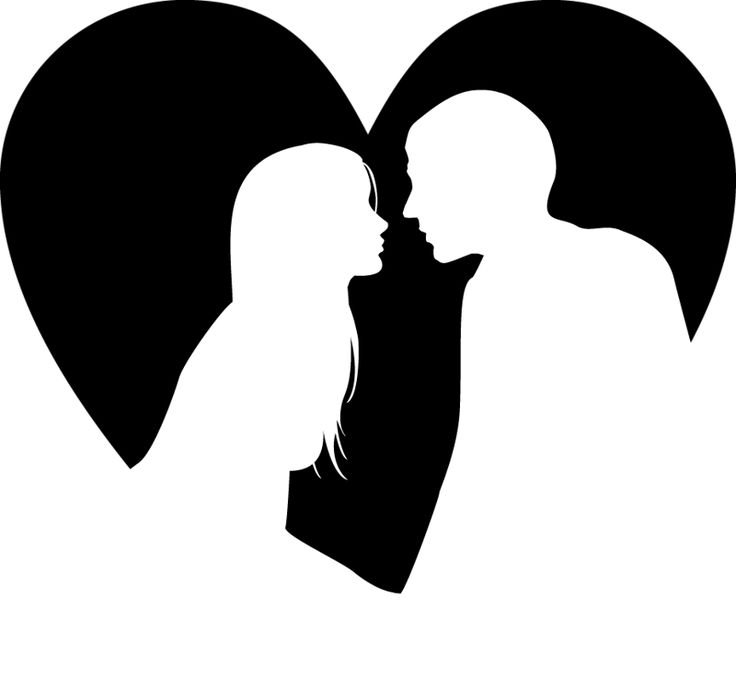 Влюбленные силуэт