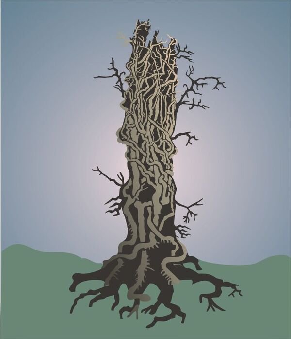 Дерево с дуплом декорации