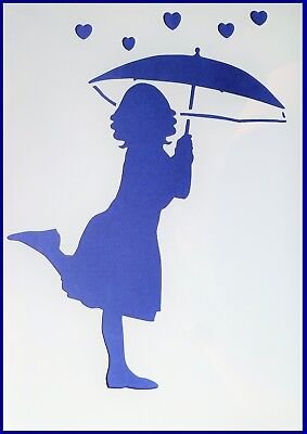 Вытынанка девочка с зонтом