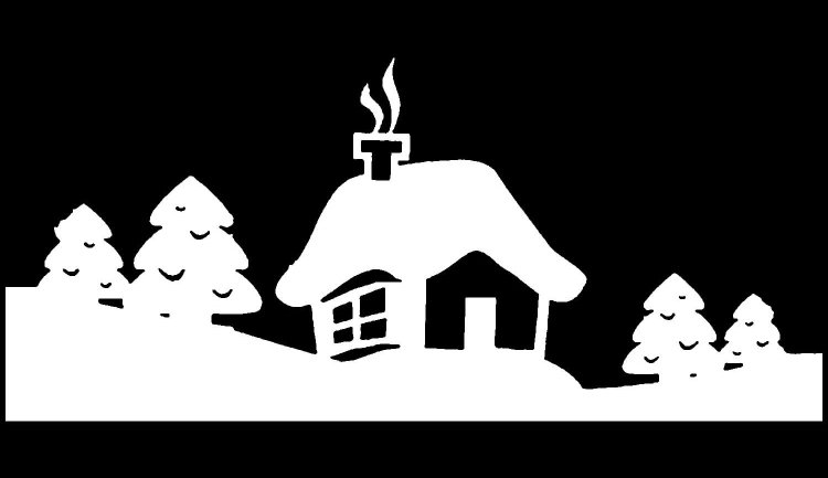 Вытынанки домик в лесу