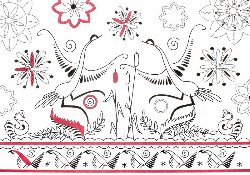 Мезенская роспись орнамент