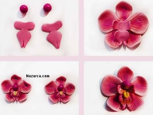 Цветы орхидеи из полимерной глины