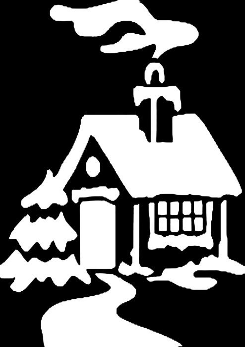 Новогодние трафареты домики