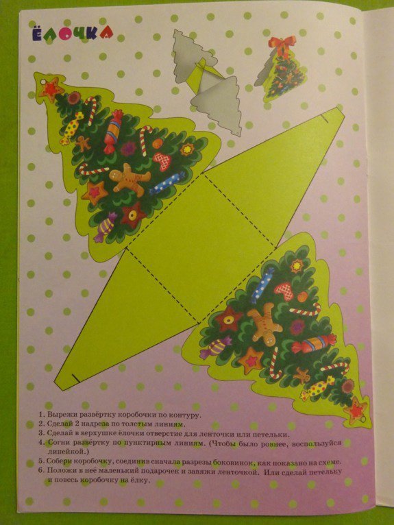 Развертка коробки елки