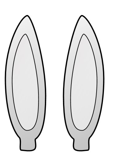 Ушки зайки трафарет