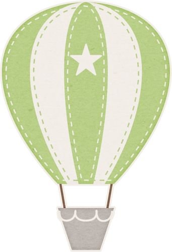 Воздушный шар с корзиной трафарет