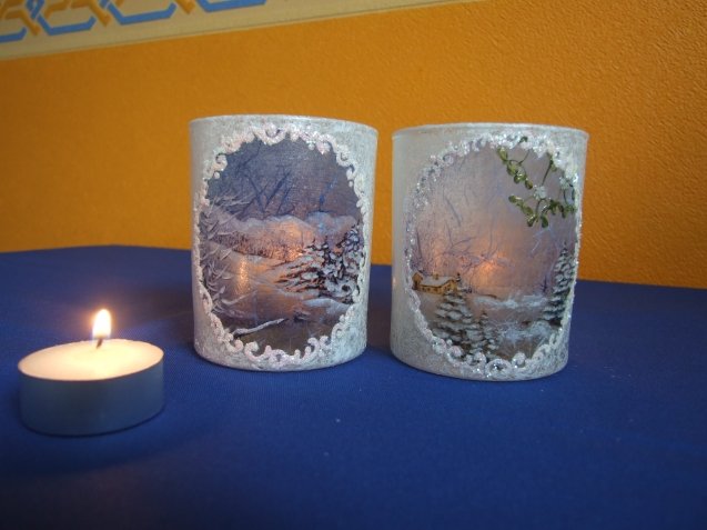 Новогодние подсвечники из гипса