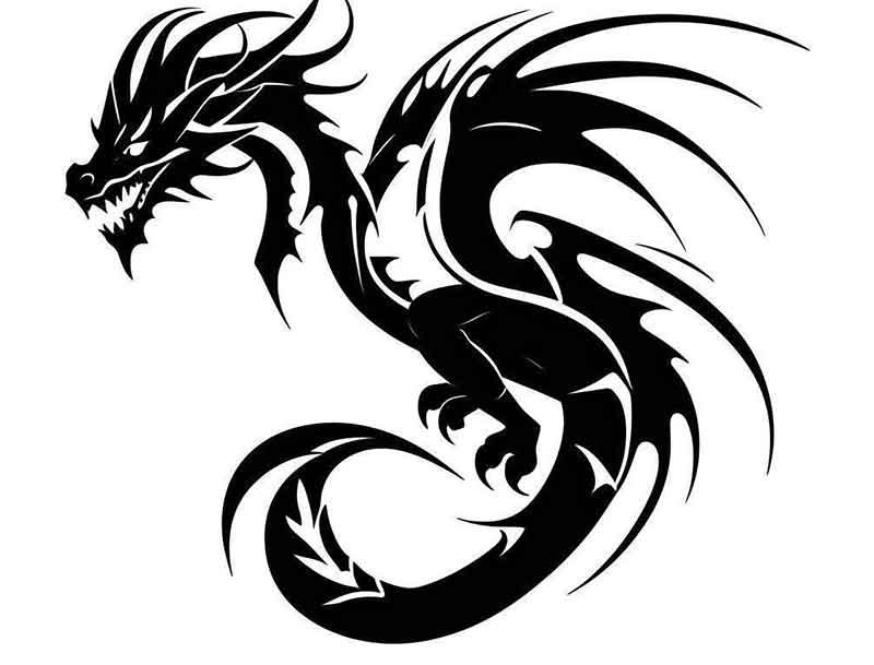 Дракон трафарет для рисования