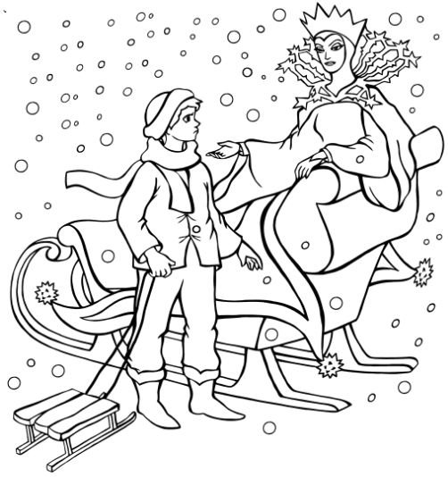 Раскраски по зимним сказкам