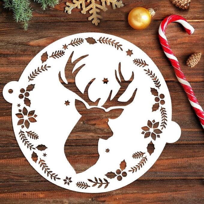 Трафарет на торт с новым годом