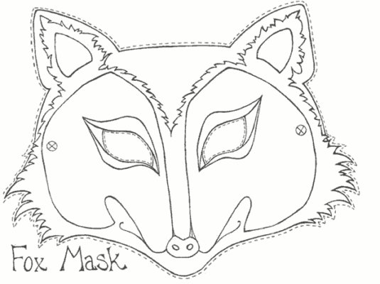 Маска лисы раскраска