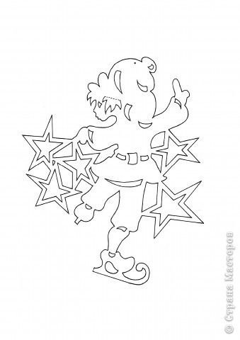 Трафарет на окно коньки