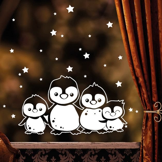 Новогодние картинки на окна