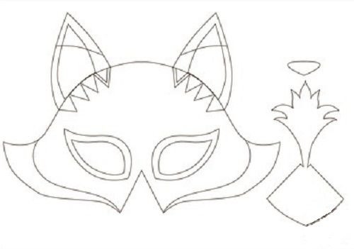 Трафарет маски лисы из фетра