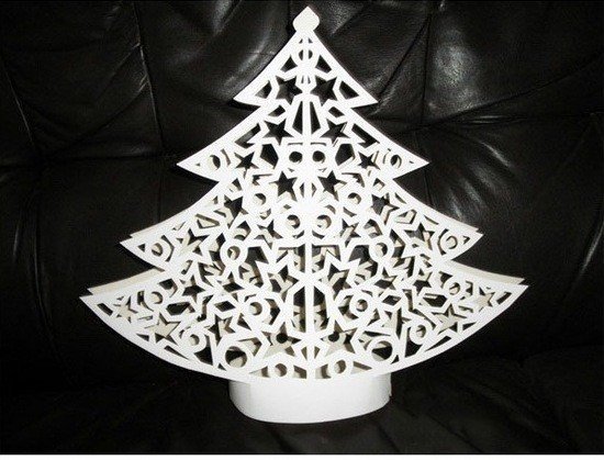 Резная елка из бумаги