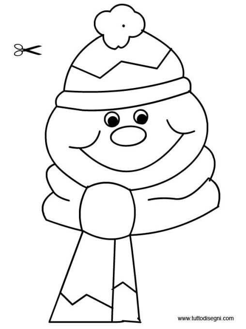 Голова снеговика раскраска