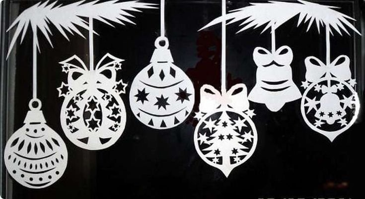 Украшение окон на новый год из бумаги