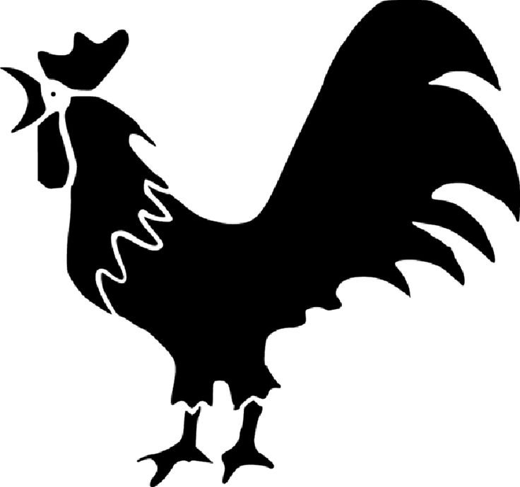 Трафарет петуха для вырезания из бумаги
