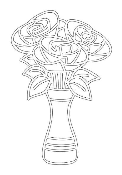 Трафарет ваза для цветов