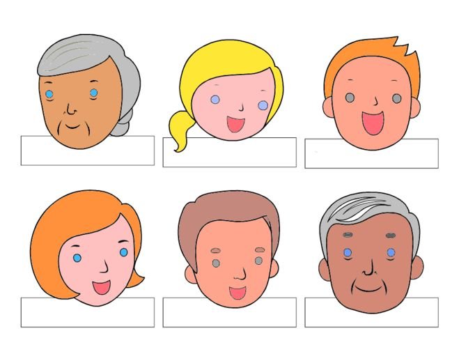 Лицо для аппликации для детей