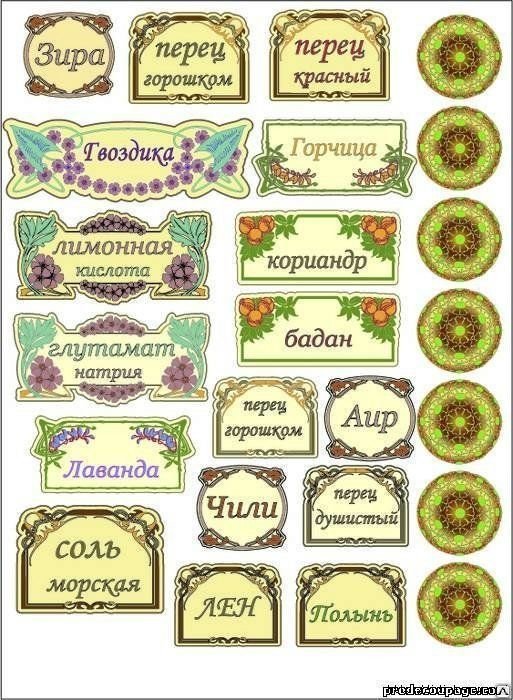 Наклейки на баночки макет