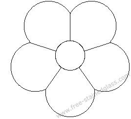 Трафарет цветочка с пятью лепестками