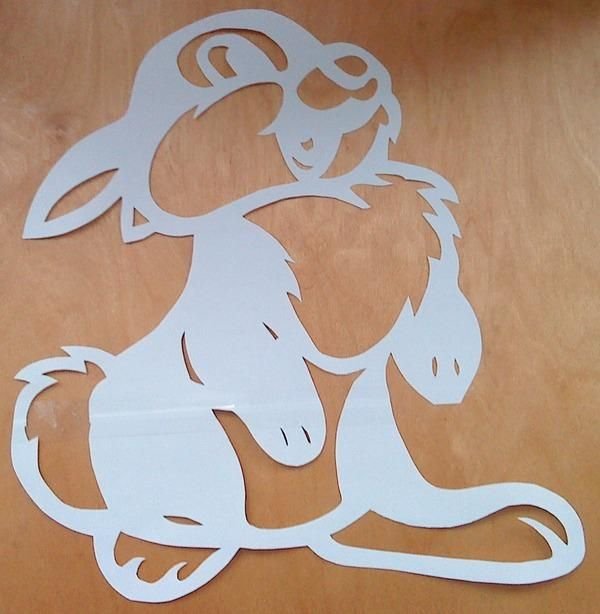 Зайцы для украшения окон