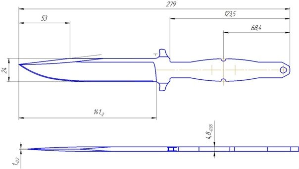 НР-40 чертеж клинка